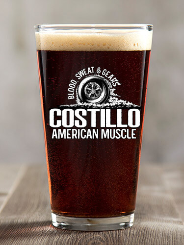 American Muscle Clear Pint Glass - Color Printed (single)