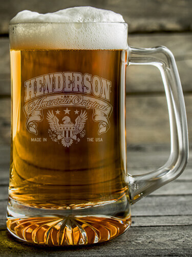 American Original Clear Beer Mug - Engraved