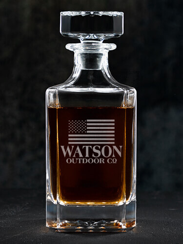 American Outdoor Company Clear Whiskey Decanter - Engraved