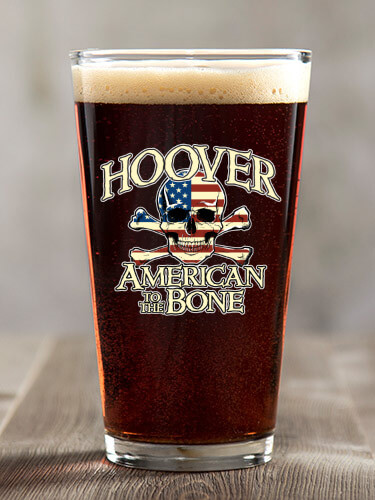 American to the Bone Clear Pint Glass - Color Printed (single)