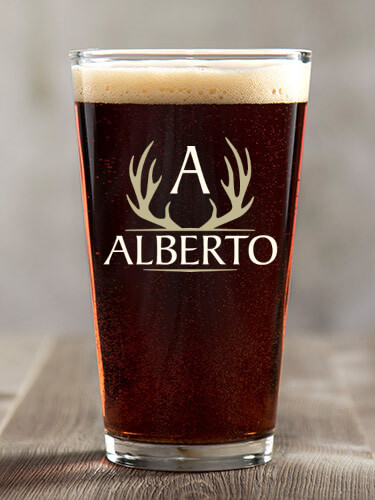 Antler Monogram Clear Pint Glass - Color Printed (single)