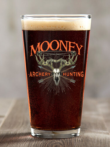 Archery Hunting Clear Pint Glass - Color Printed (single)