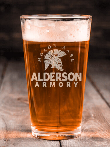 Armory Clear Pint Glass - Engraved (single)