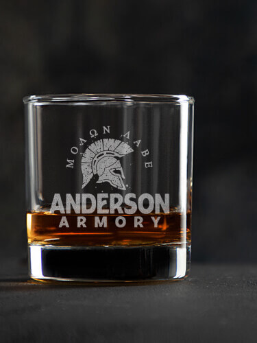 Armory Clear Rocks Glass - Engraved (single)