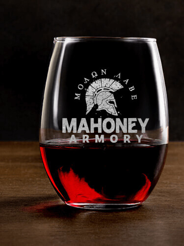 Armory Clear Stemless Wine Glass - Engraved (single)