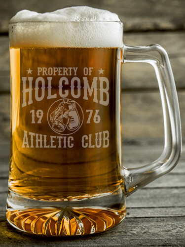 Athletic Club Clear Beer Mug - Engraved
