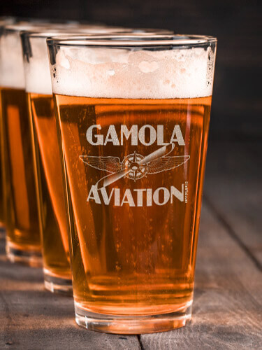 Aviation Clear Pint Glass - Engraved (single)
