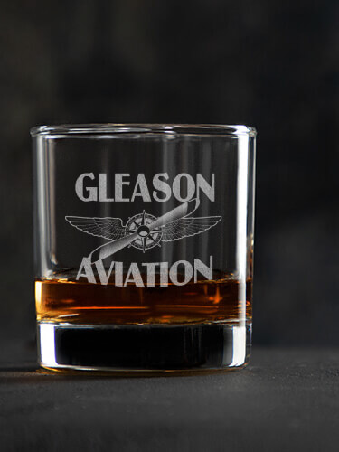 Aviation Clear Rocks Glass - Engraved (single)