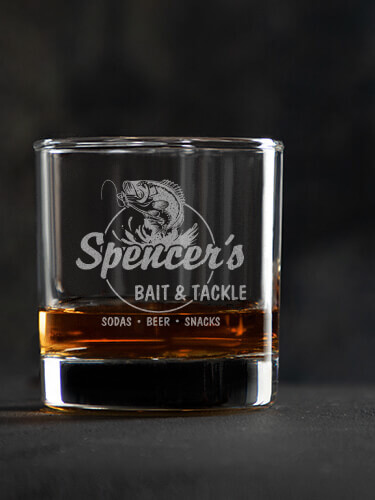 Bait and Tackle Clear Rocks Glass - Engraved (single)