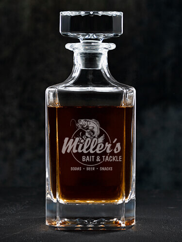 Bait and Tackle Clear Whiskey Decanter - Engraved
