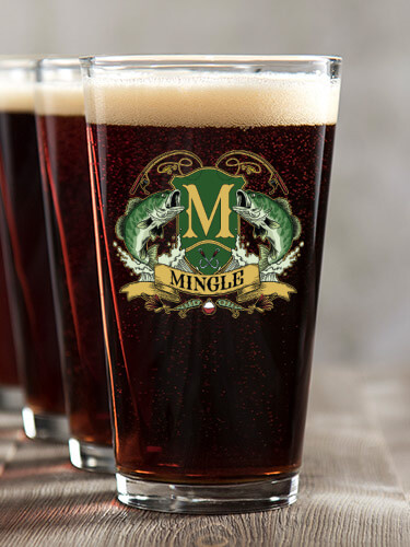 Bass Coat Of Arms Clear Pint Glass - Color Printed (set of 4)