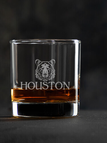 Bear Clear Rocks Glass - Engraved (single)