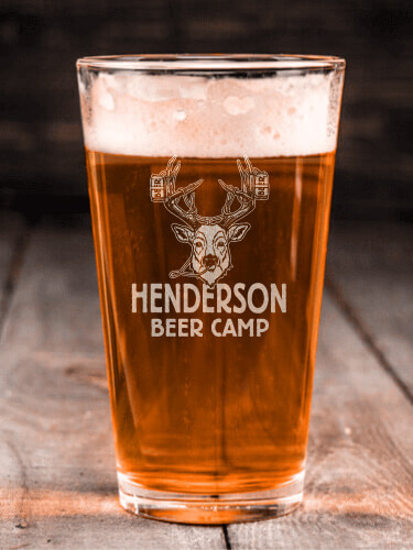 Beer Camp Clear Pint Glass - Engraved (single)