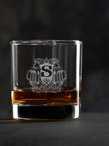 Beer Coat Of Arms Clear Rocks Glass - Engraved (single)