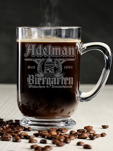 Biergarten Clear Coffee Mug - Engraved (single)