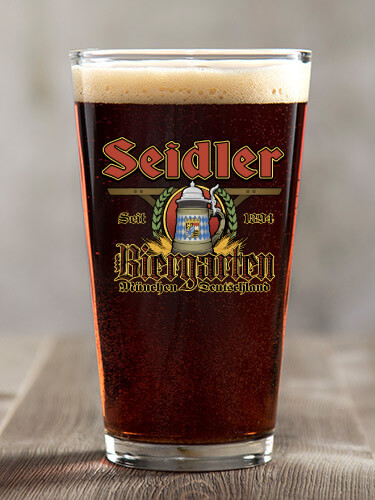 Biergarten Clear Pint Glass - Color Printed (single)