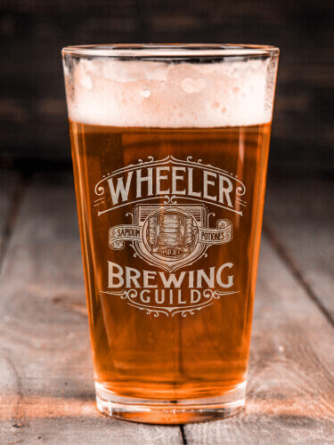 Brewing Guild Clear Pint Glass - Engraved (single)