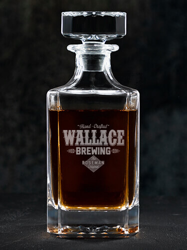 Brewing Clear Whiskey Decanter - Engraved