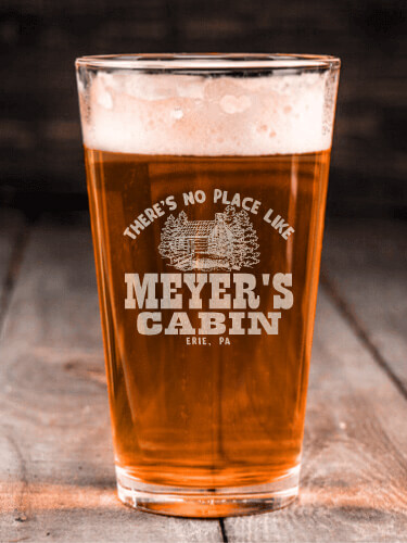 Cabin Clear Pint Glass - Engraved (single)