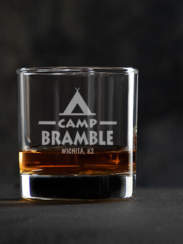 Camp Clear Rocks Glass - Engraved (single)