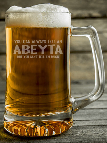 Can't Tell 'Em Much Clear Beer Mug - Engraved