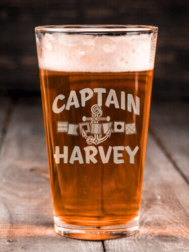 Captain Clear Pint Glass - Engraved (single)