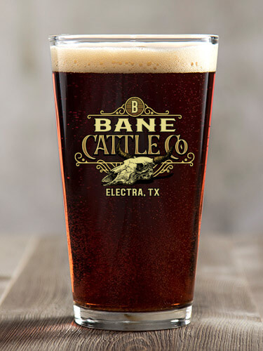 Cattle Company Clear Pint Glass - Color Printed (single)
