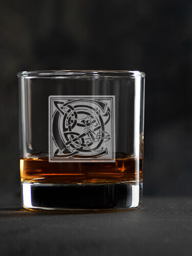 Celtic Monogram Clear Rocks Glass - Engraved (single)