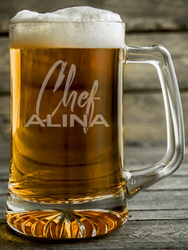 Chef Clear Beer Mug - Engraved