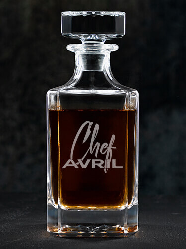 Chef Clear Whiskey Decanter - Engraved