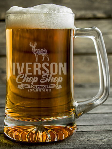 Chop Shop Clear Beer Mug - Engraved