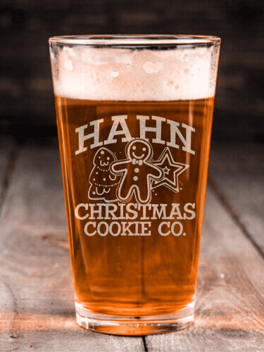 Christmas Cookie Company Clear Pint Glass - Engraved (single)