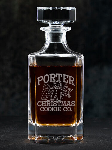 Christmas Cookie Company Clear Whiskey Decanter - Engraved
