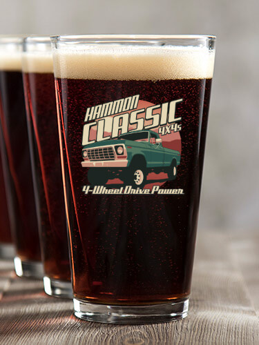 Classic 4X4s Clear Pint Glass - Color Printed (set of 4)
