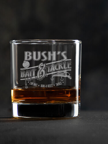 Classic Bait and Tackle Clear Rocks Glass - Engraved (single)