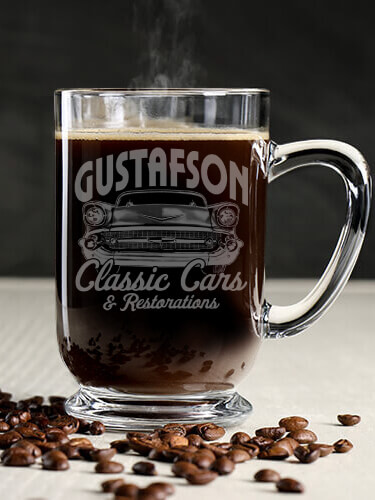 Classic Cars II Clear Coffee Mug - Engraved (single)