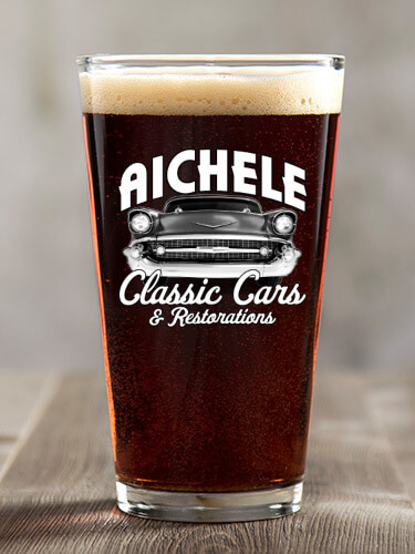 Classic Cars II Clear Pint Glass - Color Printed (single)