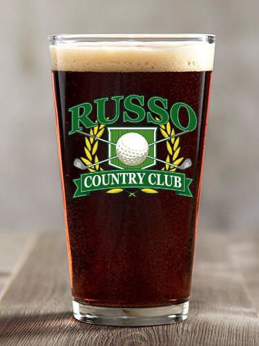 Classic Country Club Clear Pint Glass - Color Printed (single)