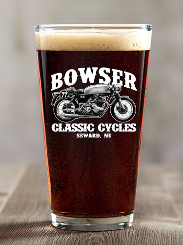 Classic Cycles Clear Pint Glass - Color Printed (single)