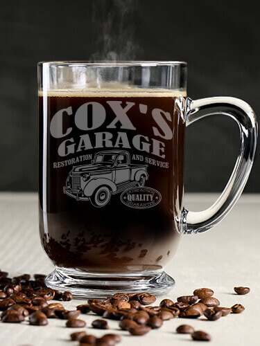 Classic Garage Clear Coffee Mug - Engraved (single)