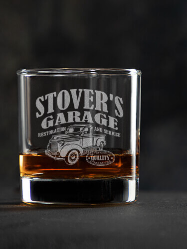 Classic Garage Clear Rocks Glass - Engraved (single)