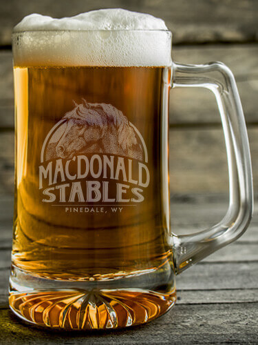 Classic Stables Clear Beer Mug - Engraved