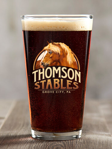 Classic Stables Clear Pint Glass - Color Printed (single)