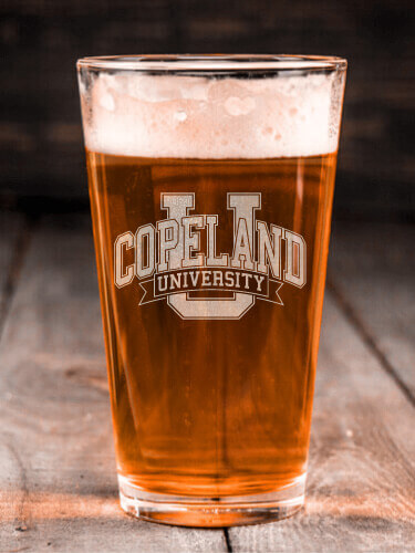 Classic University Clear Pint Glass - Engraved (single)