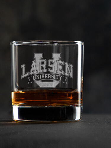 Classic University Clear Rocks Glass - Engraved (single)