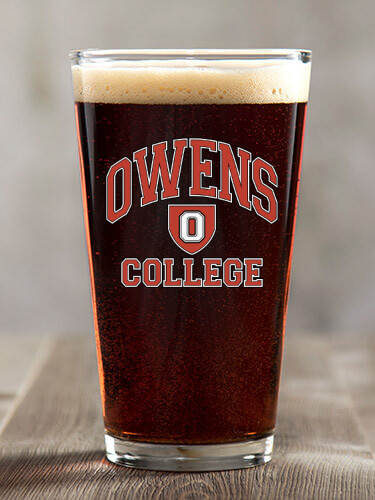 College Clear Pint Glass - Color Printed (single)