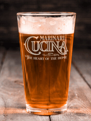 Cucina Clear Pint Glass - Engraved (single)