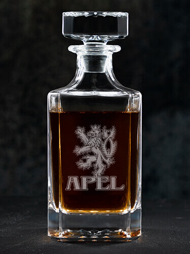 Czech Lion Clear Whiskey Decanter - Engraved