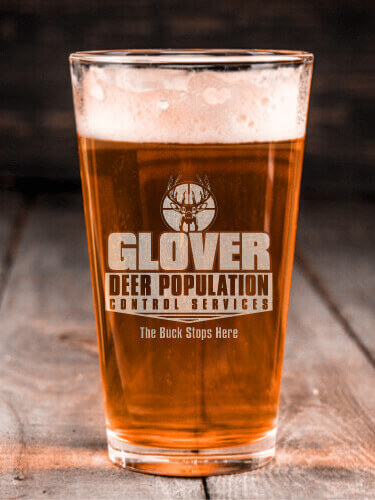 Deer Services Clear Pint Glass - Engraved (single)