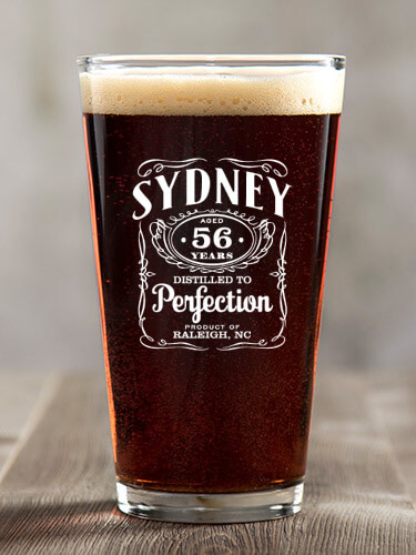 Distilled to Perfection Clear Pint Glass - Color Printed (single)